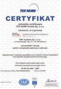 EMT-Systems PN-EN ISO 9001:2009
