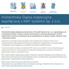 EMT-Systems partnerem Politechniki Śląskiej